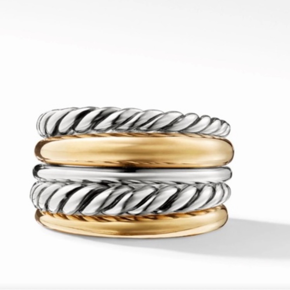 David Yurman Two Toned Pure Form Five Row Ring